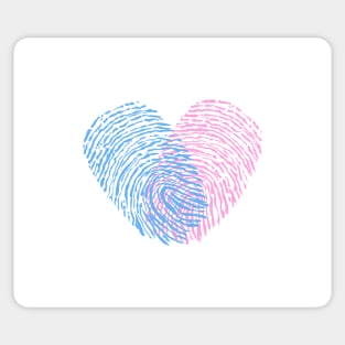 Valentine couple. Human finger print. Baby shower Sticker